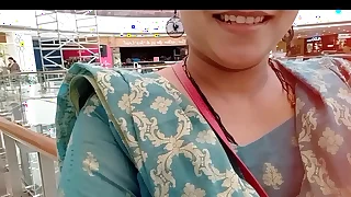 Dispirited Aunty Pissing In Public Toilet In Mumbai Mall